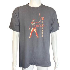 FRUIT OF THE LOOM T-SHIRT MENS XL GRAY COTTON MARK TRUMBO DIAMONDBACKS PRINT